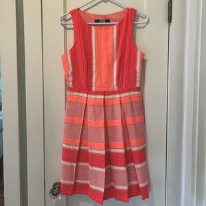 Eva Franco Neon Pink & Orange Striped Dress